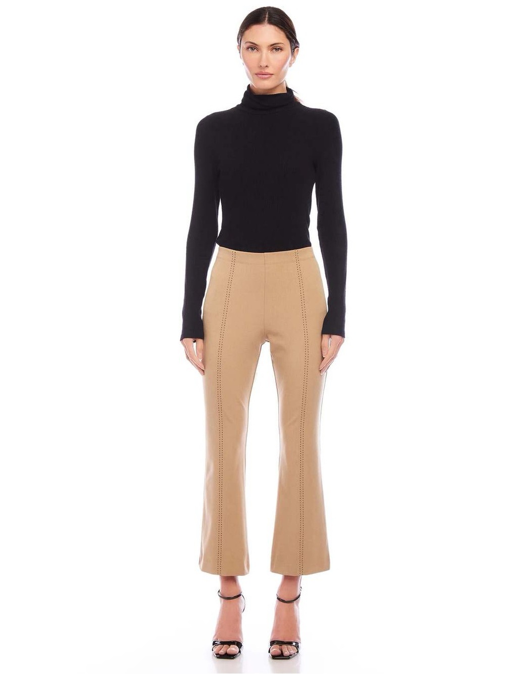 Fifteen Twenty Sigourney Saddle Pants Stitch Camel Cropped Flare Bottoms Small